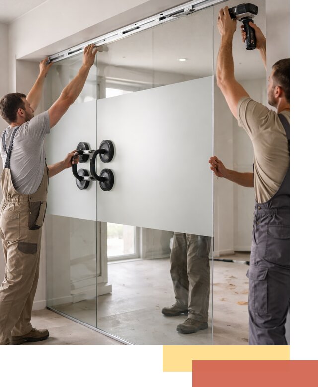 Матовые стеклянные перегородки под ключ в Саянске