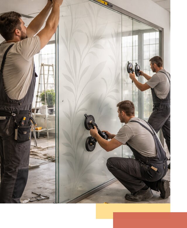 Стеклянные перегородки с рисунком на заказ в Саянске