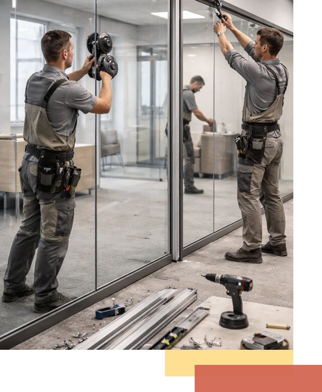 Стеклянные офисные перегородки под ключ в Саянске