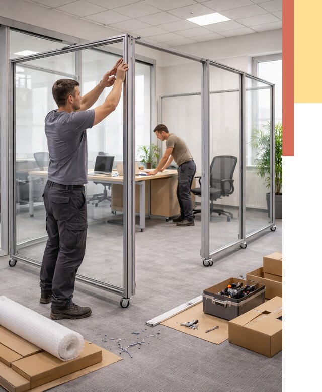 Мобильные офисные перегородки в Саянске от 12718 руб. — установка под ключ | ОТДЕЛОЧНИК-Сск