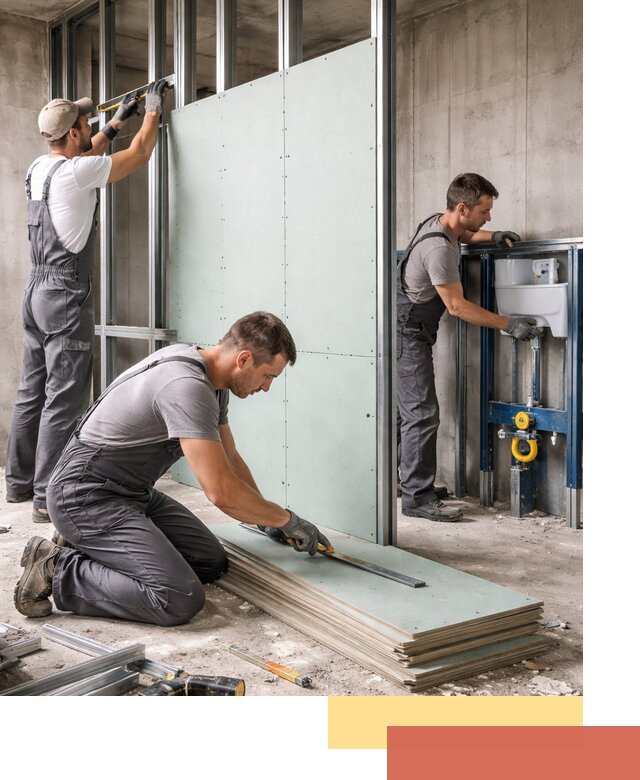 Монтаж и ремонт сантехнических перегородок в Саянске