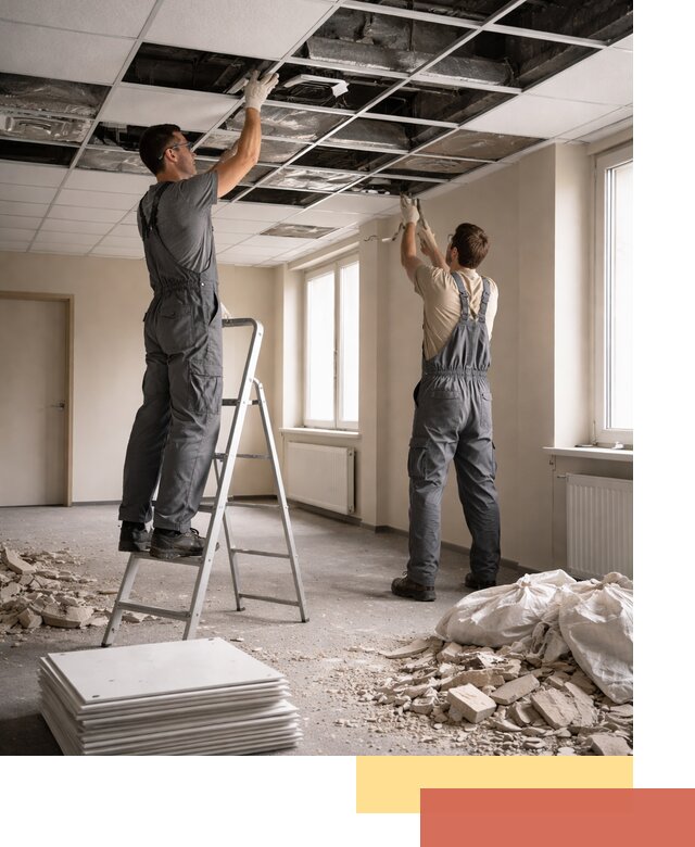 Демонтаж потолков Армстронг профессионально в Саянске