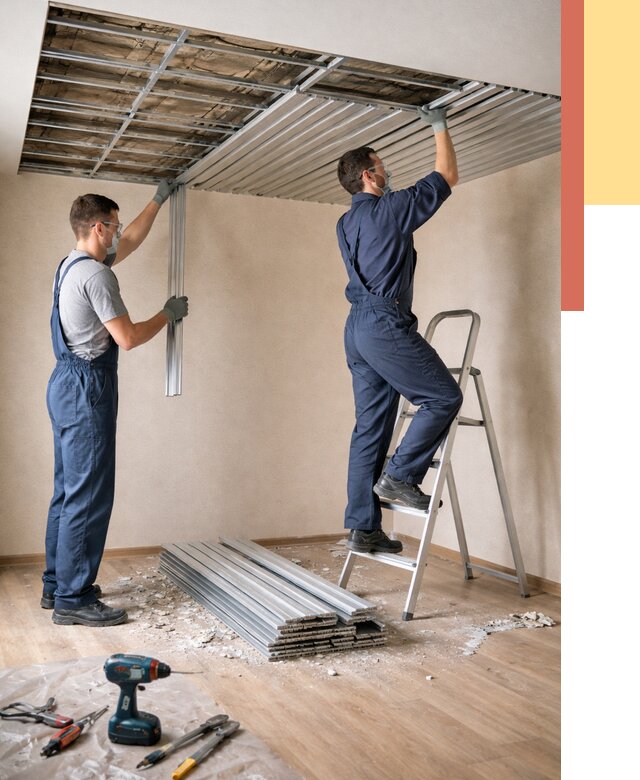 Демонтаж реечного потолка в Саянске от 4578 руб. быстро и недорого | ОТДЕЛОЧНИК-Сск