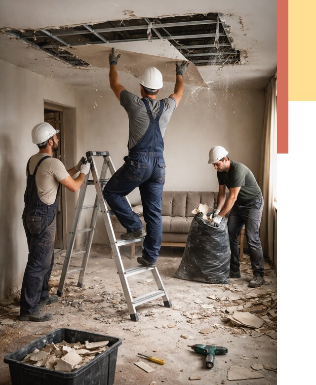 Демонтаж гипсокартонного потолка в Саянске от 427 руб. за м2 — ОТДЕЛОЧНИК-Сск