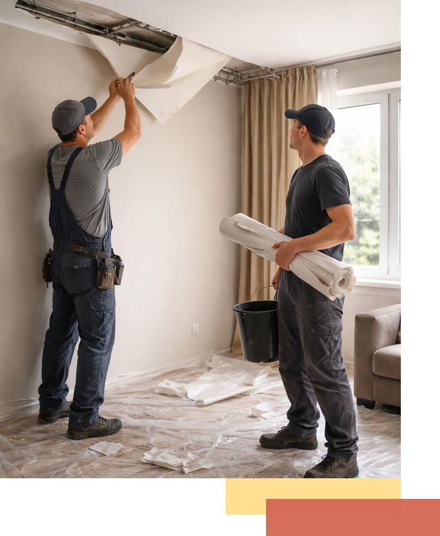 Демонтаж натяжного потолка в Саянске быстро и аккуратно