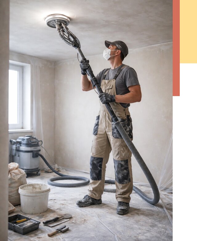 Шлифовка потолка в Саянске от 3561 руб. — услуги шлифования потолка | ОТДЕЛОЧНИК-Сск