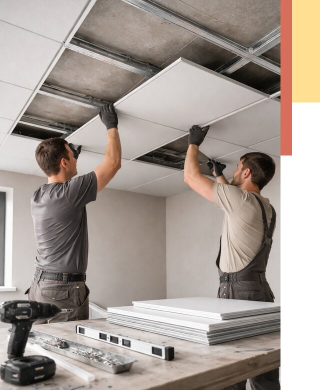 Монтаж кассетного потолка в Саянске от 4578 руб/м2 — установка и сборка | ОТДЕЛОЧНИК-Сск