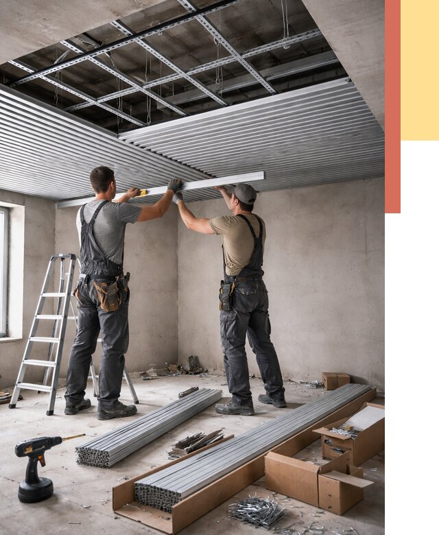 Монтаж реечного потолка в Саянске от 4578 руб. под ключ | ОТДЕЛОЧНИК-Сск