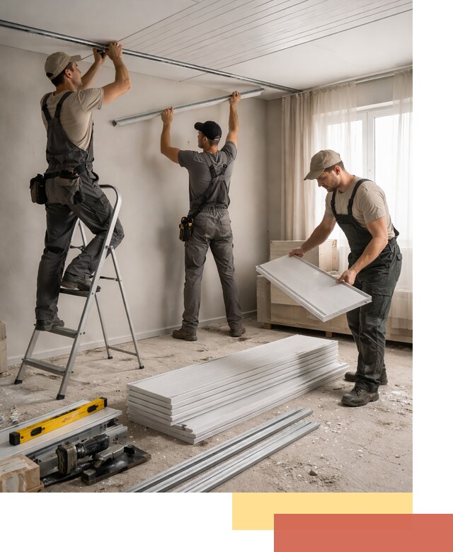 Монтаж потолка из ПВХ панелей в Саянске оперативно и качественно