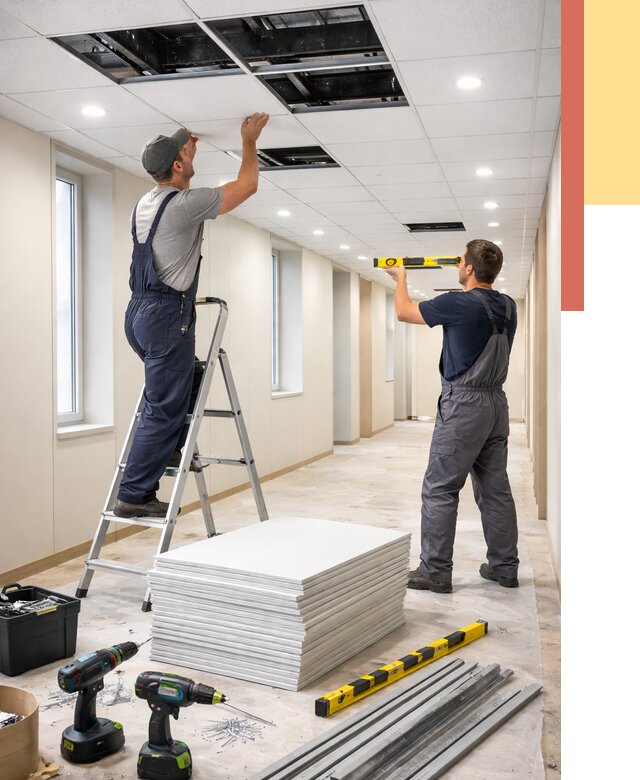 Ремонт потолка Армстронг в Саянске от 4578 руб. — быстро и недорого | ОТДЕЛОЧНИК-Сск