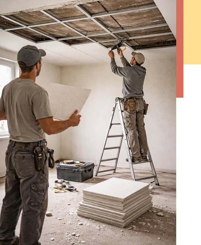 Замена плит подвесного потолка в Саянске от 1780 руб. быстро и недорого | ОТДЕЛОЧНИК-Сск