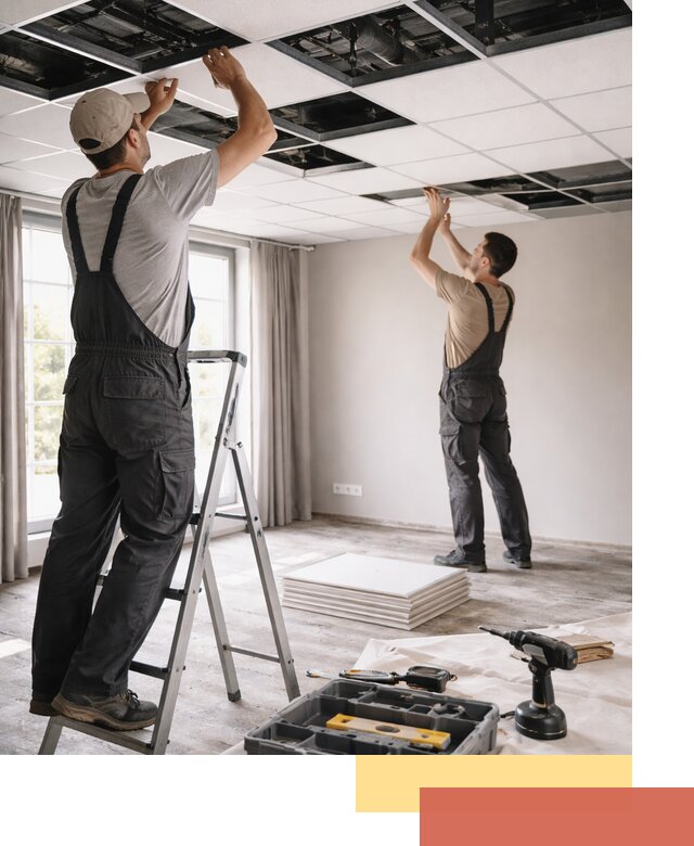 Замена плит подвесного потолка в Саянске быстро и качественно