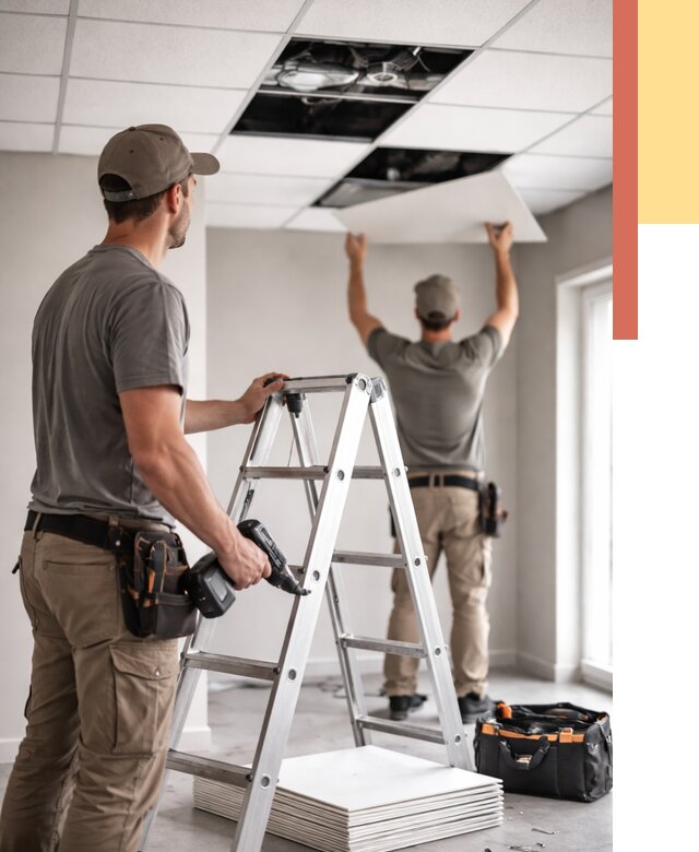 Обслуживание подвесного потолка в Саянске от 3561 руб. — быстро и недорого | ОТДЕЛОЧНИК-Сск