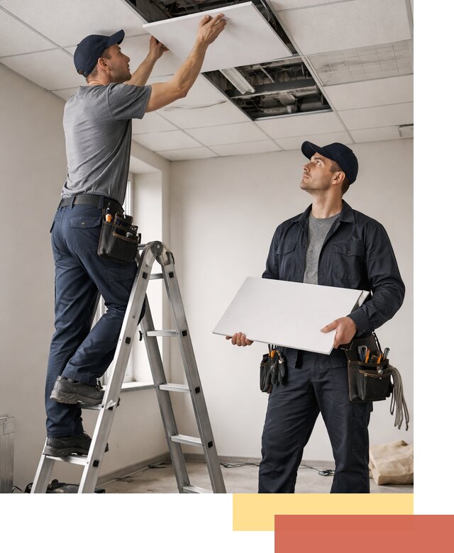 Обслуживание подвесного потолка в Саянске — ремонт и чистка