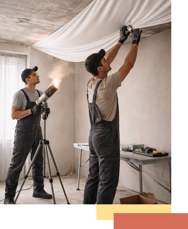 Установка натяжного потолка под ключ в Саянске