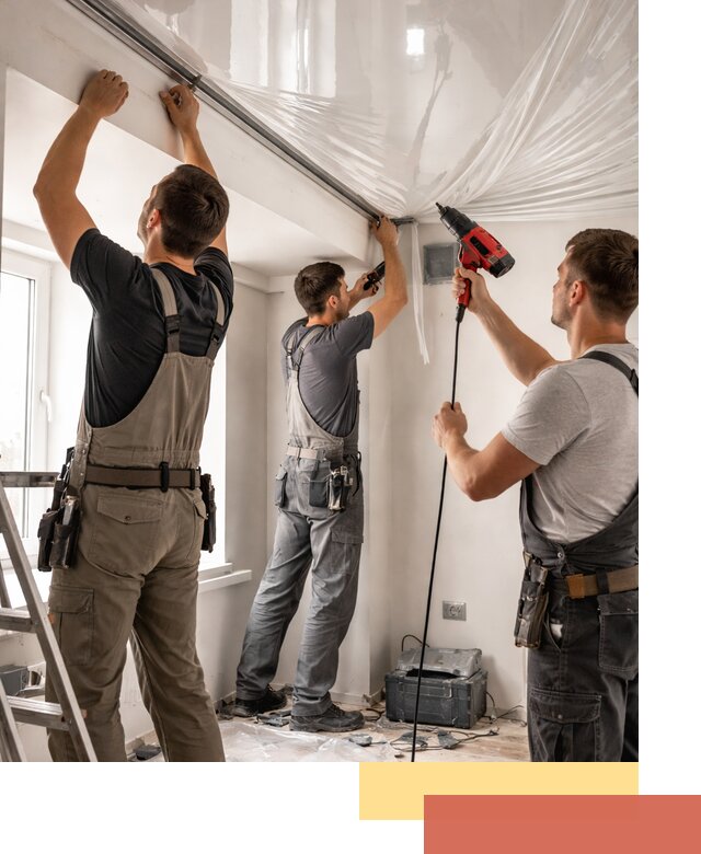 Монтаж глянцевого натяжного потолка в Саянске быстро и качественно