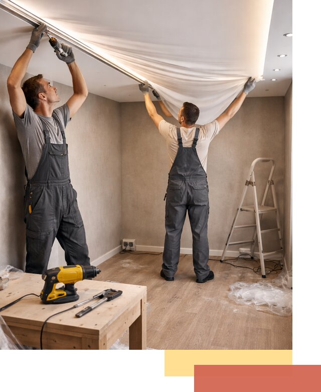 Монтаж натяжного потолка с подсветкой в Саянске цена и сроки