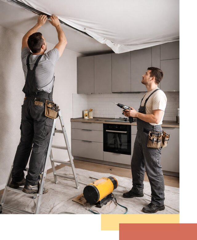 Монтаж натяжного потолка на кухне в Саянске