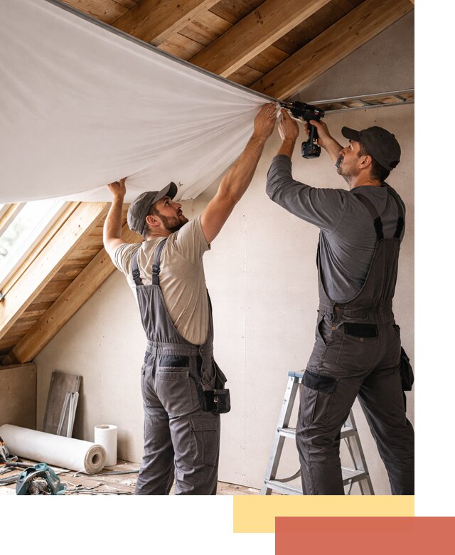 Монтаж натяжного потолка в мансарде в Саянске