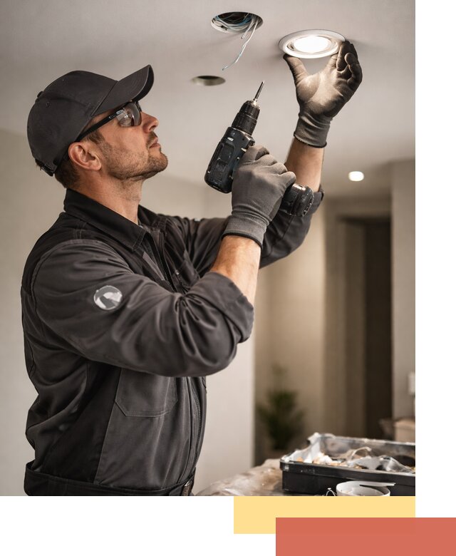 Установка точечных светильников в натяжной потолок в Саянске