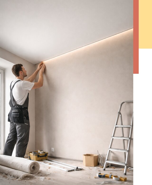 Теневые натяжные потолки в Саянске от 8343 руб. под ключ | ОТДЕЛОЧНИК-Сск