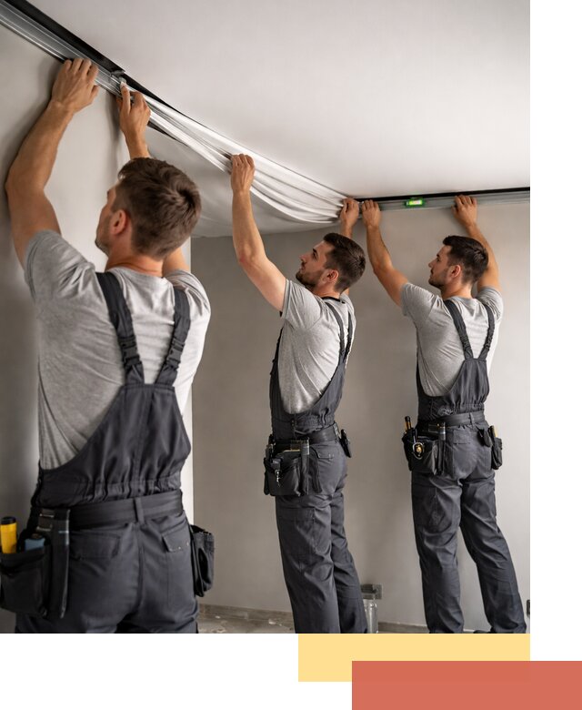 Теневые натяжные потолки в Саянске: монтаж и отделка быстро и качественно