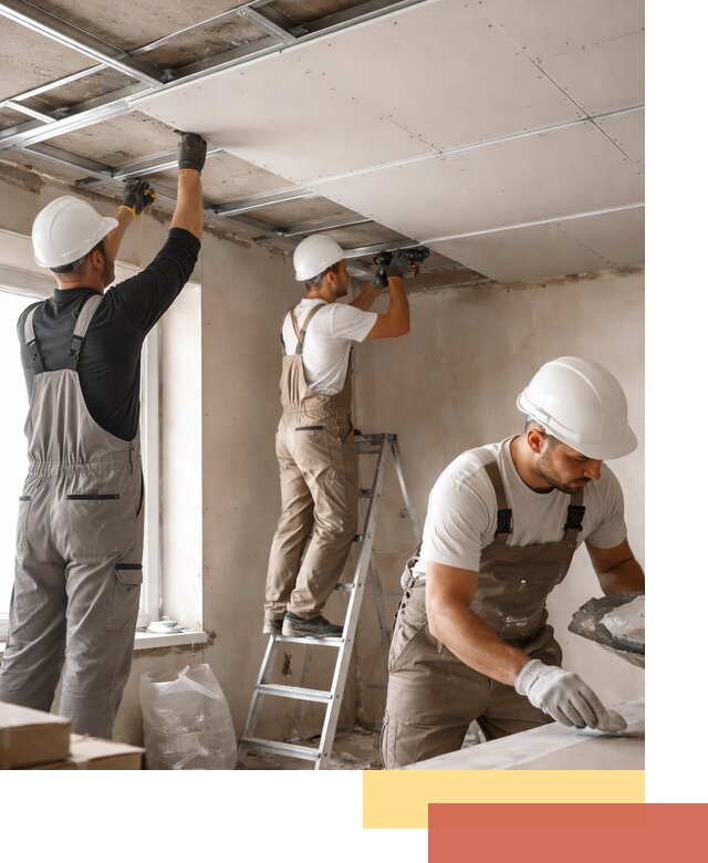 Одноуровневый потолок из гипсокартона в Саянске — монтаж и отделка