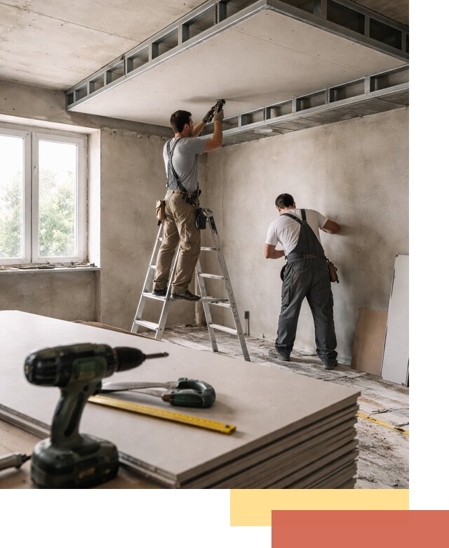 Двухуровневый потолок из гипсокартона в Саянске