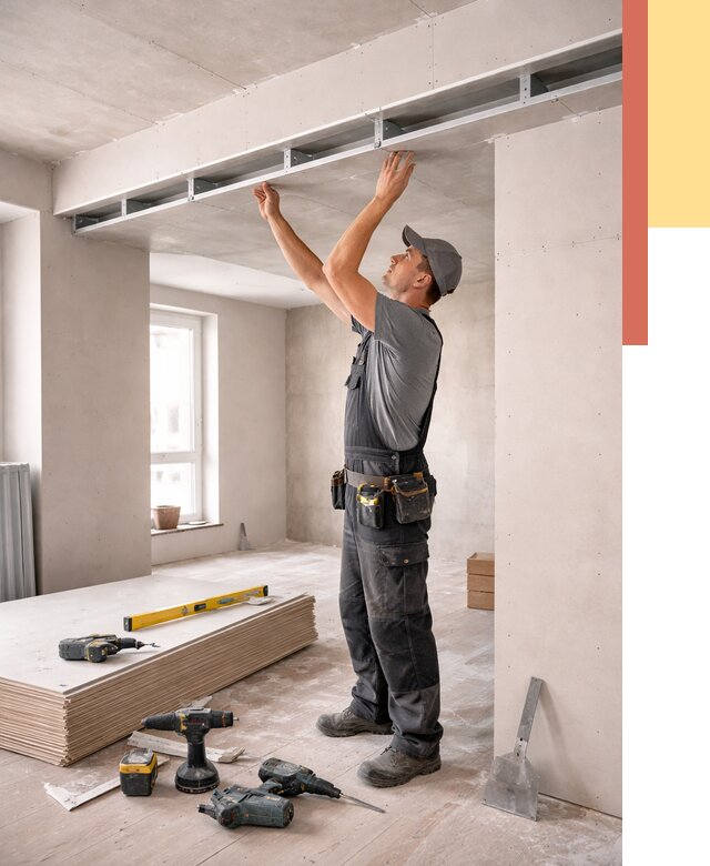 Потолок из гипсокартона с нишей в Саянске от 1272 руб. под ключ | ОТДЕЛОЧНИК-Сск