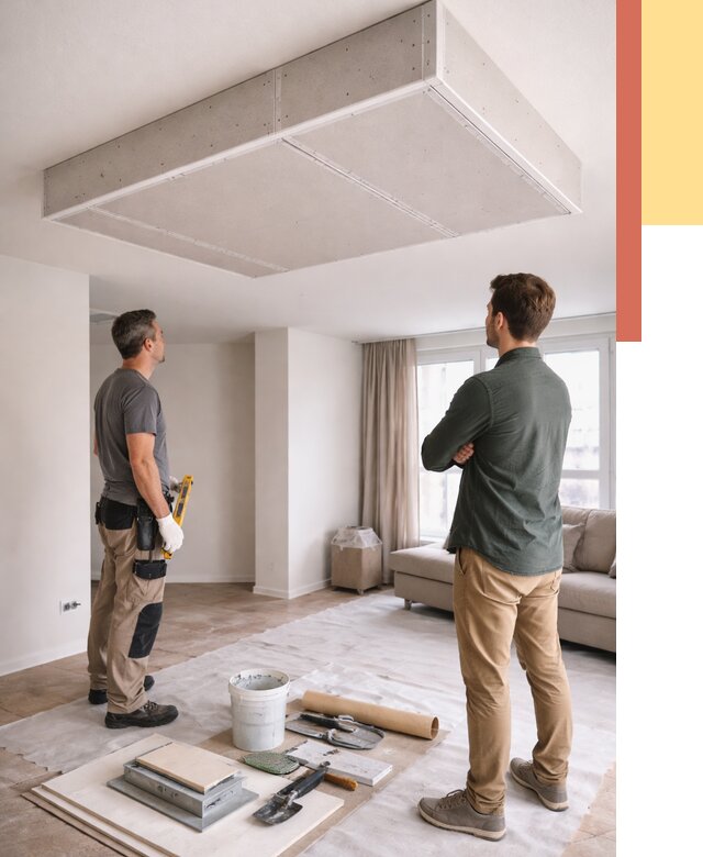 Короб на потолке из гипсокартона в Саянске от 2238 руб. — монтаж и услуги под ключ | ОТДЕЛОЧНИК-Сск