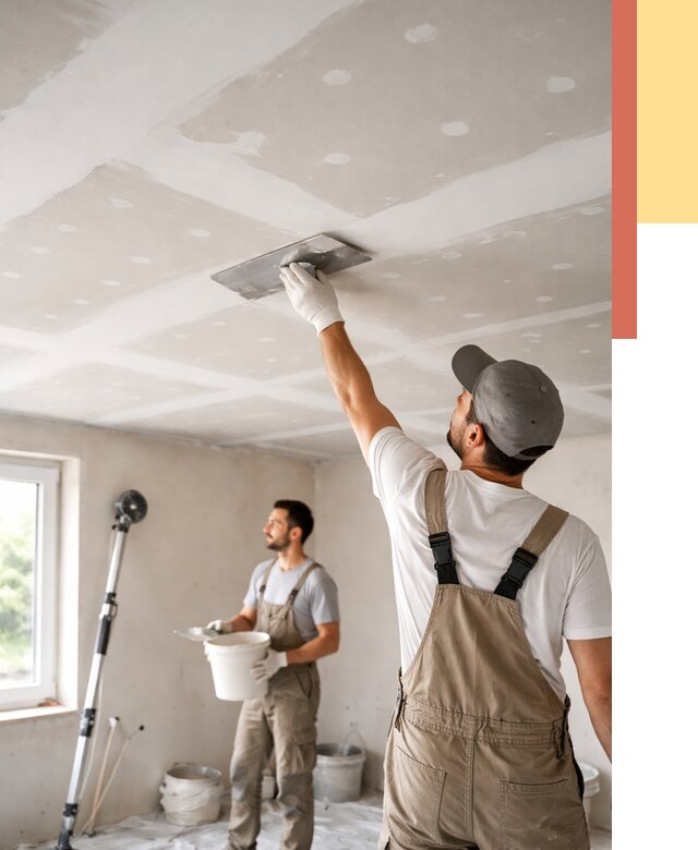 Шпаклевка потолка из гипсокартона в Саянске от 3256 руб./м2 — услуги под ключ | ОТДЕЛОЧНИК-Сск