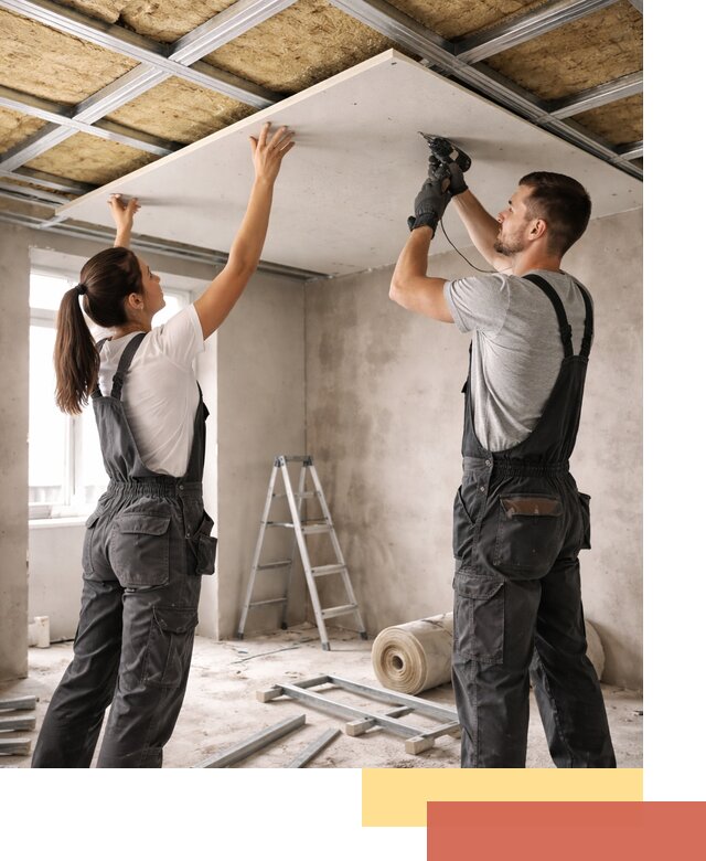 Звукоизоляция потолка из ГКЛ в Саянске профессионально и надежно