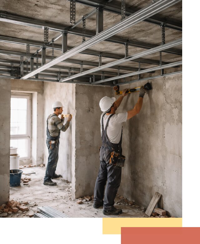 Монтаж каркаса потолка из профильного профиля в Саянске