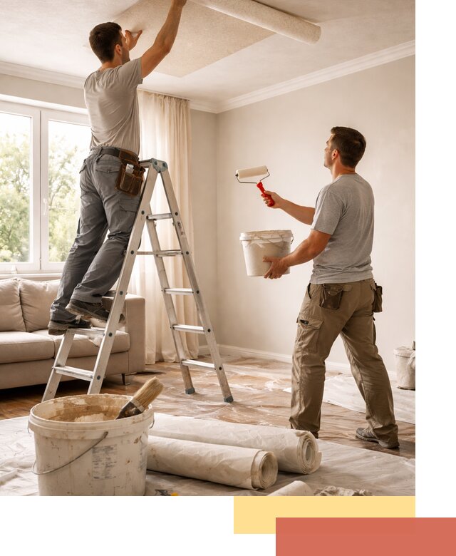 Поклейка обоев на потолок в Саянске — качественно и быстро