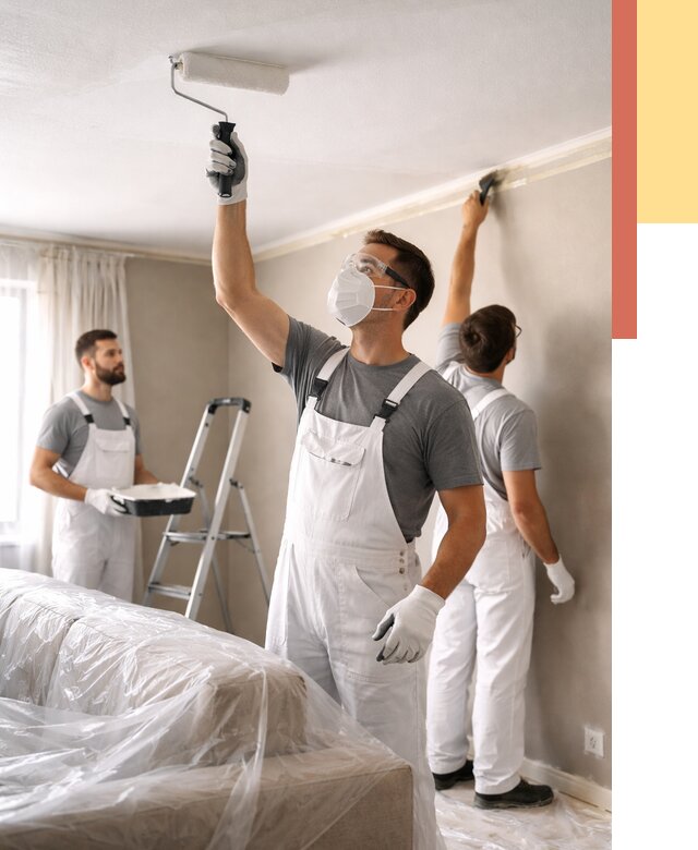 Покраска потолка водоэмельсионной краской в Саянске от 2238 руб/м² — услуги под ключ | ОТДЕЛОЧНИК-Сск