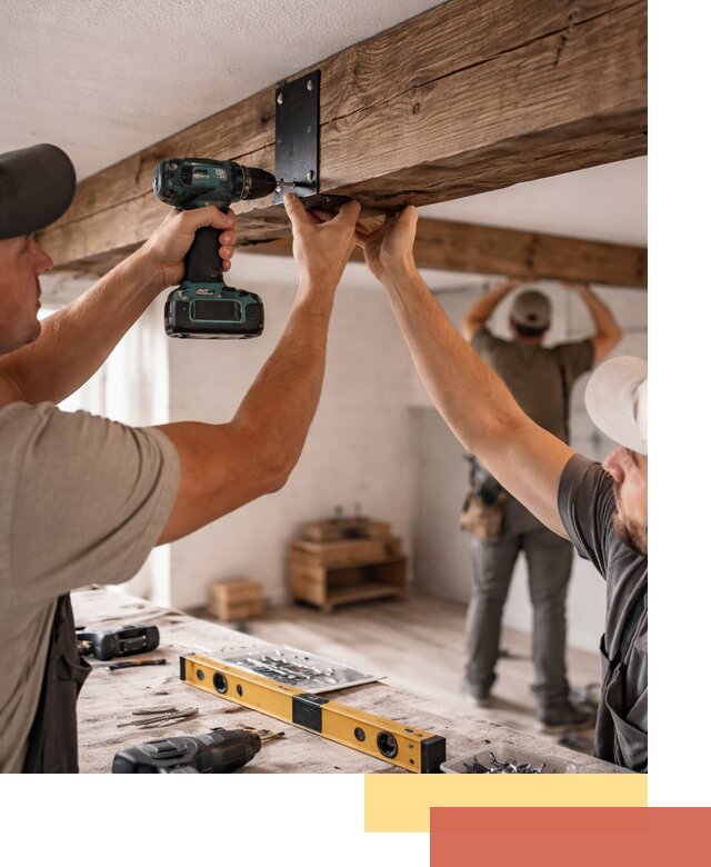 Монтаж декоративных потолочных балок в Саянске