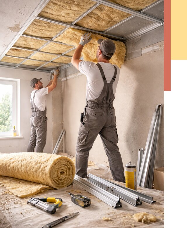 Утепление потолка в Саянске от 7325 руб/м2 — недорого, быстро, под ключ | ОТДЕЛОЧНИК-Сск